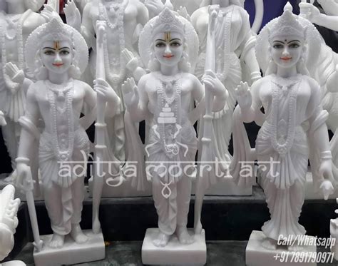 White Painted Marble Ram Darbar Statue Jaipur For Temple Size Inch