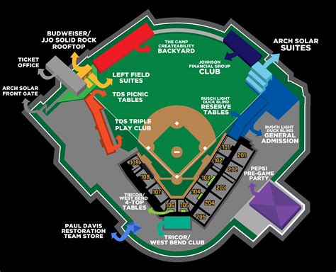 Stadium Map - Madison Mallards