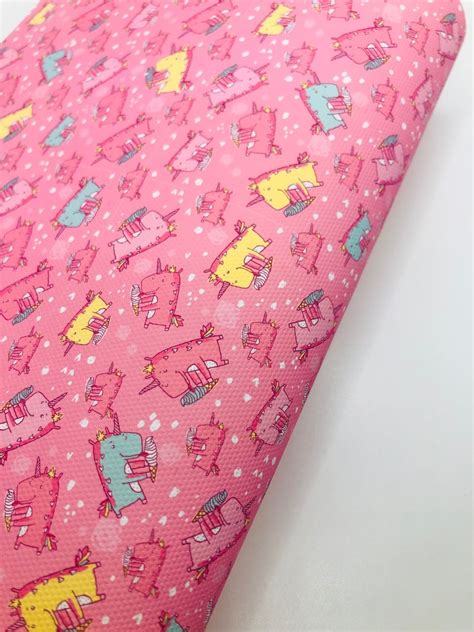 Pretty Pink Dinosaurs Dino Dinosaur Printed Canvas Sheet Fabric Bow Making