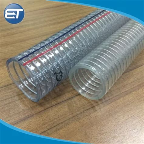 Clear PVC Spiral Steel Wire Reinforced Flexible Pipe Hose For Suction