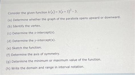 Solved Consider The Given Function Hx3x32−3 A