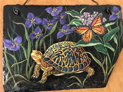 Sherrylpaintz A Turtle And Monarch Butterfly