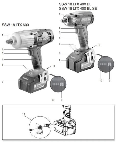 Metabo Ssw Ltx Bl Se Cordless Impact Wrench Instruction Manual