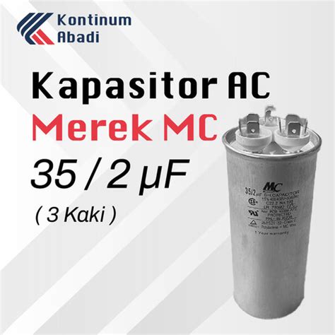 Jual KAPASITOR CAPASITOR 3 KAKI AC MEREK MC 35 2 UF MIKRO