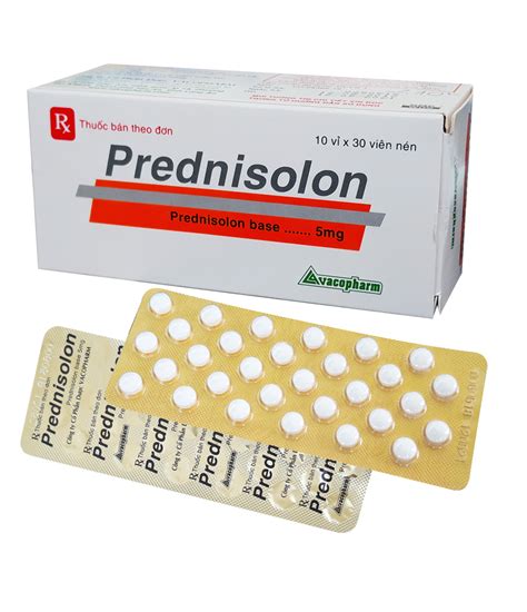 Thuốc Chống Viêm Corticoid Prednisolon 5 Mg Vacopharm Hộp 10 Vỉ X 30