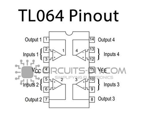 TL064 Low Power JFET Input Op Pinout Power Electronic Parts