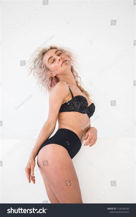 Beautiful Sexy Blonde Lingerie Posing Bright Stock Photo Shutterstock
