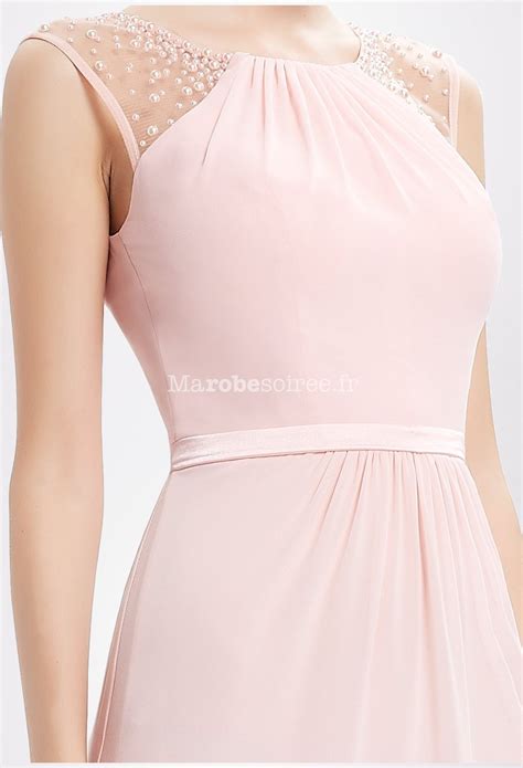 Rose longue nude bretelles cérémonie