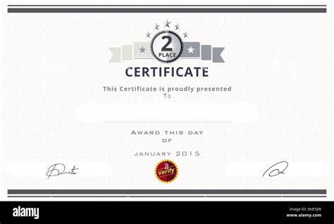 Certificate Template With Second Place Concept Certificate Border