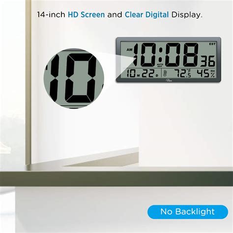 Wallarge Auto Set Large Digital Wall Clock Inches Oversize Battery