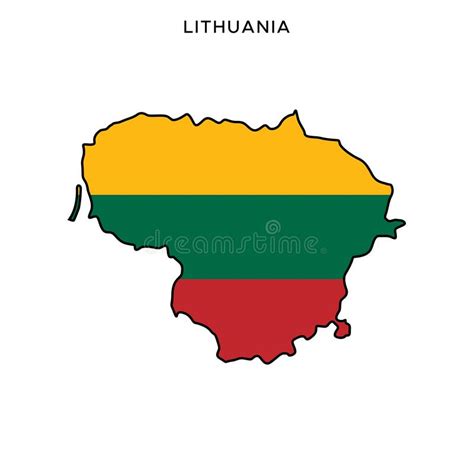 Mapa De Esquema De La Plantilla De Diseño De Vectores De Lituania