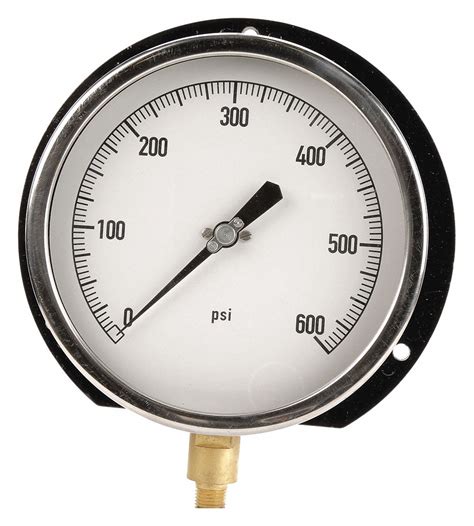 Grainger Approved Panel Mount Pressure Gauge Back Flange 0 To 600 Psi 6 In Dial 1 4 In Npt