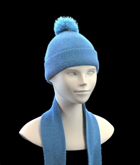 3d winter cap scarf model