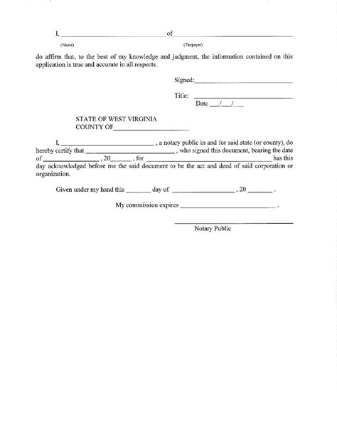 West Virginia Application Form For Ad Valorem Property Tax Treatment As