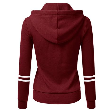 Quealent Womens Active Long Sleeve Zip Up Hoodies Clearance Fashion Women Casual Hooded Slim