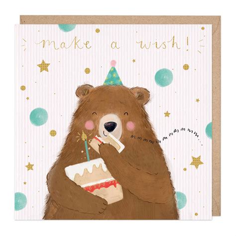 Make A Wish Bear Birthday Card - Whistlefish