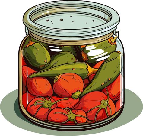 Premium Vector Can Of Pickled Tomatoes And Pepper Cartoon Canned Food