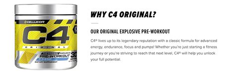 C4 Original Pre Workout Powder Green Apple 60 Serving Uk