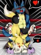 Post 5349694 Crossover Digimon Lucario MLPBoxing Porkyman Renamon