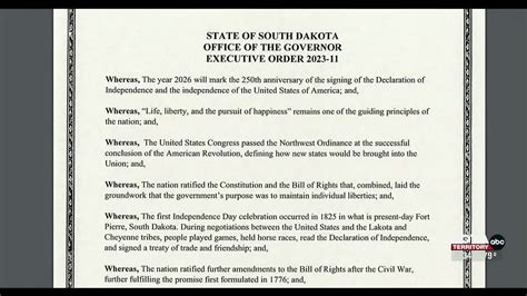 Gov Noem Creates The America 250th South Dakota Committee Youtube