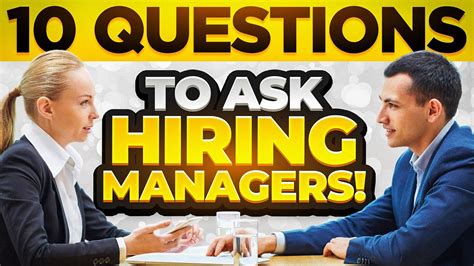 10 SMART QUESTIONS To ASK HIRING MANAGERS In JOB INTERVIEWS Job