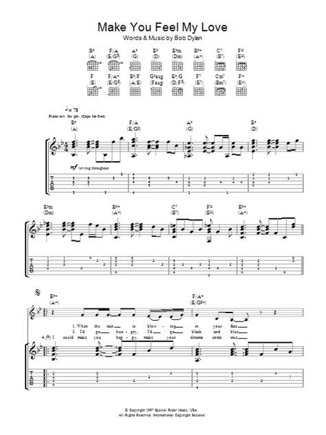 Make You Feel My Love By Adele Sheet Music For Guitar Tab At Sheet