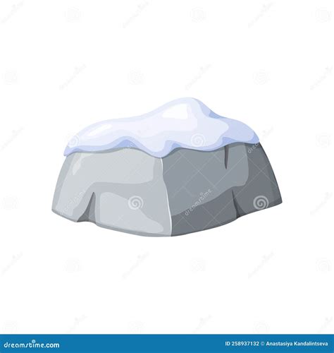 Piedras Grises O Rocas En La Nieve Rocas De Caricatura Rotas Y Nevadas