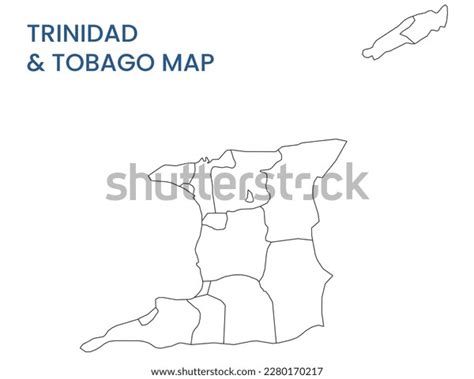 High Detailed Map Trinidad Tobago Outline Stock Vector (Royalty Free) 2280170217 | Shutterstock