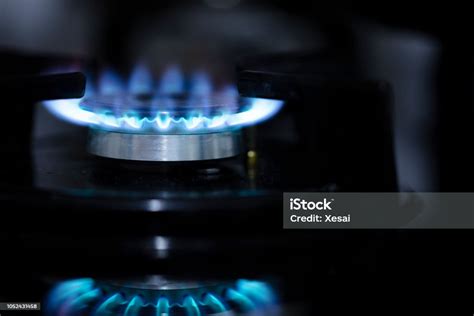 Natural Gas Blue Flames Stock Photo - Download Image Now - Abstract ...