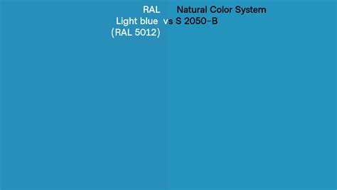 Ral Light Blue Ral 5012 Vs Natural Color System S 2050 B Side By Side