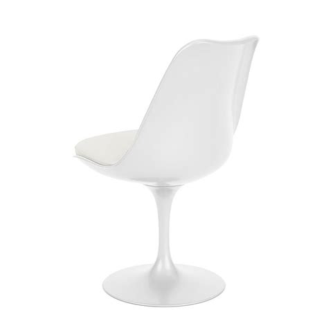 Knoll Sedia Girevole Con Cuscino Tulip Scocca E Base Bianca Cuscino