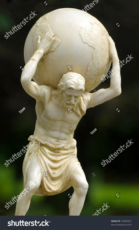 Garden Statue Atlas Holding World On Stock Photo 15099367 Shutterstock