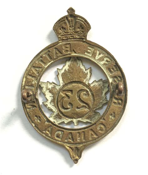 Canada 23rd Montreal Reserve Battalion Ww1 Cap Badge