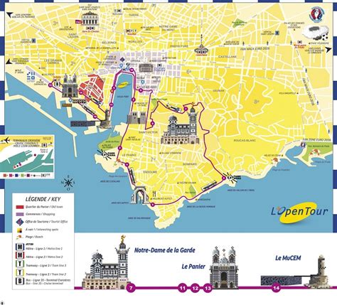 Marseille Attractions Map FREE PDF Tourist City Tours Map Marseille