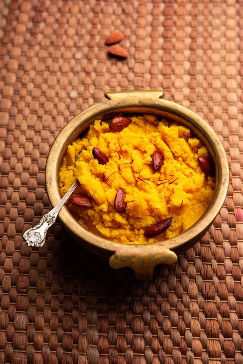 Badam Halwa Or Sheera Also Known As Almond Halwa Is A Traditional