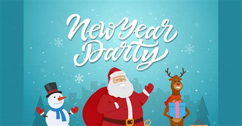 New Year party - cartoon characters illustration by BoykoPictures on Envato Elements