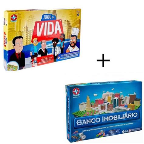 Kit 2 Jogos Banco Imobiliario E Jogo Da Vida Aplicativo Estrela