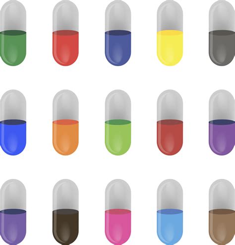 Big Colored Set Different Types Of Pills 19767709 Png