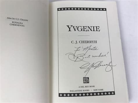 Signed First Edition 1991 Hardcover Book Yvgenie By Cj Cherryh