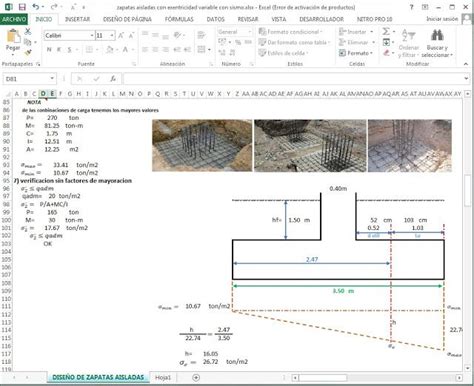 Plantilla De Calculo Excel Para Diseno Estructural De Zapatas Aisladas Images