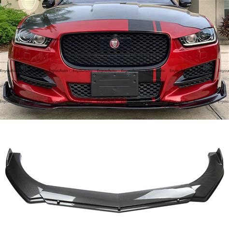 For Jaguar F Pace E Pace Front Bumper Lip Spoiler Splitter Carbon Fiber