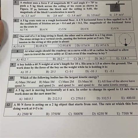 Solved 5. A student uses a force F of magnitude 80 N and | Chegg.com 