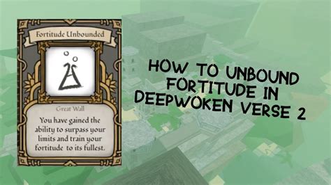 How To Unbound Your Fortitude Deepwoken Verse Youtube