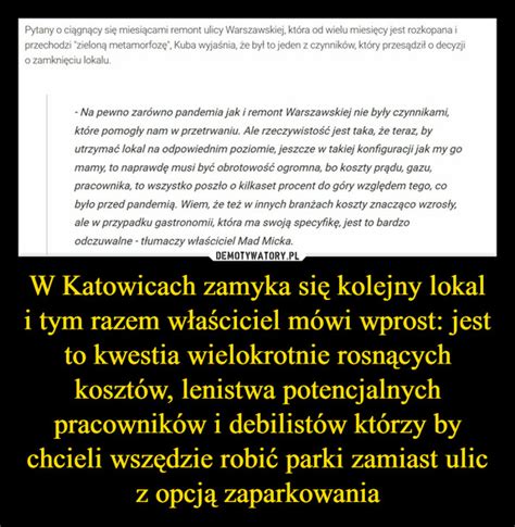 W Katowicach zamyka się kolejny lokal i tym razem właściciel mówi