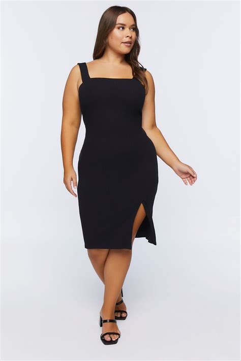 Plus Size Bodycon Slit Dress