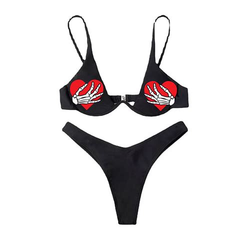 Cherry Skull Gothic Women Bikini Set Gthic