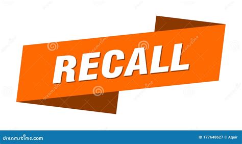 Recall Banner Template Recall Ribbon Label Cartoon Vector