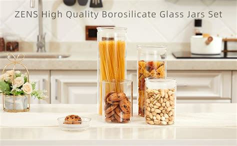 Amazon Zens Glass Pasta Storage Containers Airtight Tall