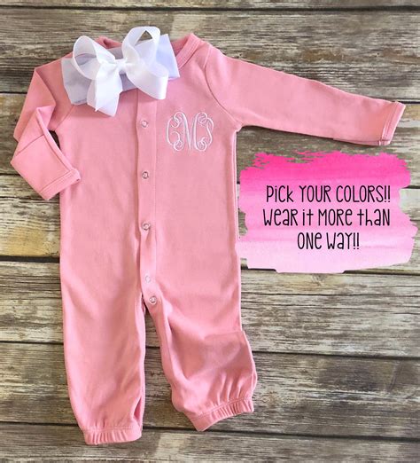 Newborn Girl Coming Home Outfit Personalized Newborn Gown Baby Etsy