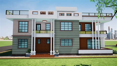 4 Bedroom Mansion House Plan (with sq room at ground floor) - Muthurwa.com